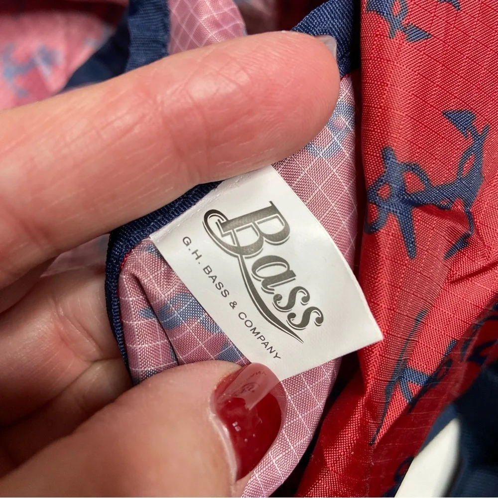 G.H. Bass & Co. Red and Blue Anchor Packable Duffel Bag